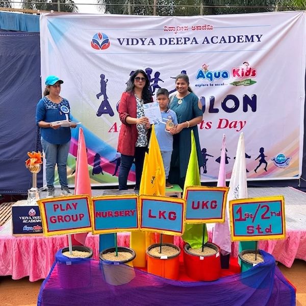 Children in an outdoor activity session at Aqua Kids International, Nandini Layout