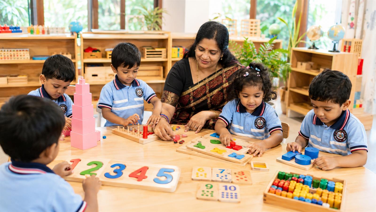 A classroom session at Aqua Kids International preschool, Nandini Layout